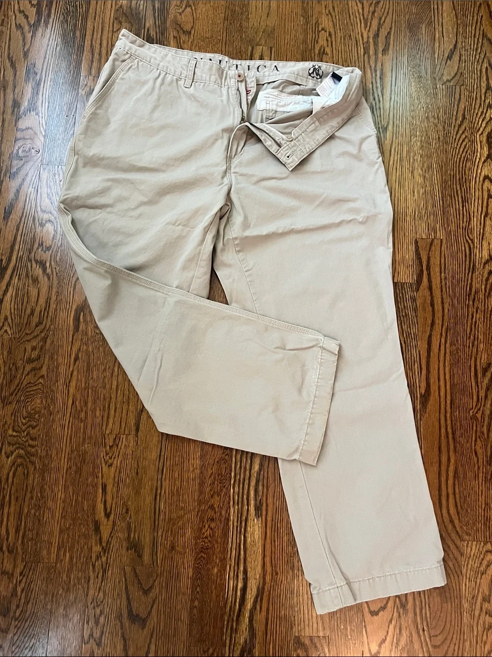 Nautica Men's Light Beige Chinos - Straight Leg